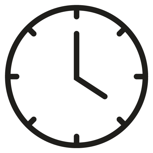 En tecknad ikon som visar en analog klocka