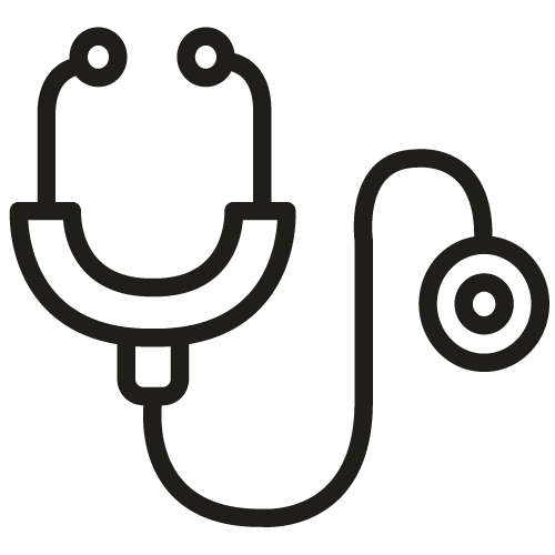Tecknad ikon av ett stetoskop